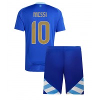 Maglia Calcio Argentina Lionel Messi #10 Seconda Divisa Bambino Copa America 2024 Manica Corta (+ pantaloncini)